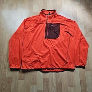 Eddie Bauer First Ascent Jacket Mens Xl 1/4 Zip‎ Fleece Sweater Orange Outdoor